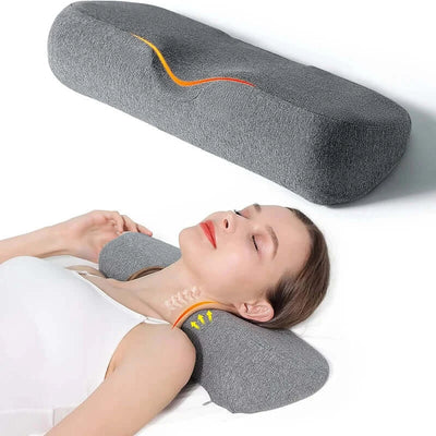 Memory foam cervical pillow for spinal alignment