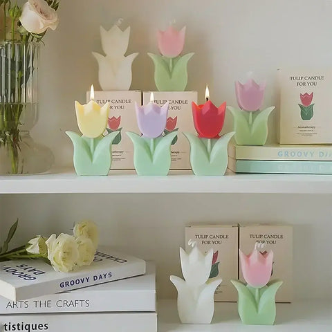 Hand-poured tulip candle for special occasions