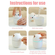 Mini cute air humidifier with essential oil diffuser