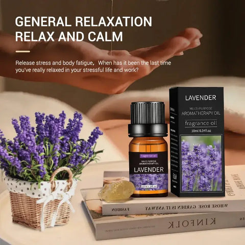 Lavender essential oil bottle for diffuser relaxation