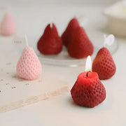 Cute strawberry-shaped scented candles set of four