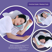 Ergonomic memory foam pillow supporting neck and spine