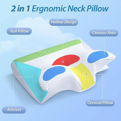 Orthopedic memory foam pillow for cervical support