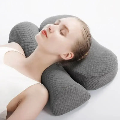 Comfortable memory foam pillow with contour shape