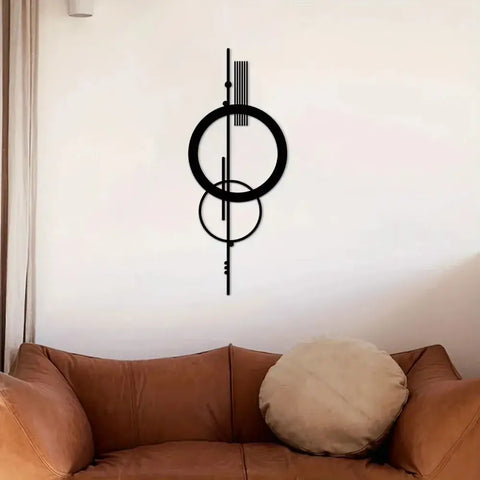 Modern metal wall decor hanging art with abstract geometric design