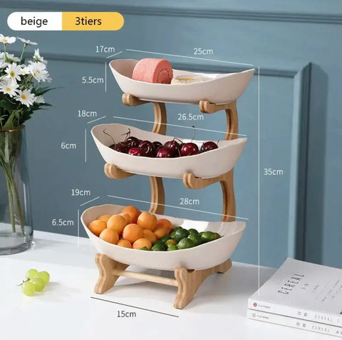 Home living room plastic fruit plate with multiple layers