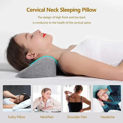 Memory foam cervical pillow for spinal alignment
