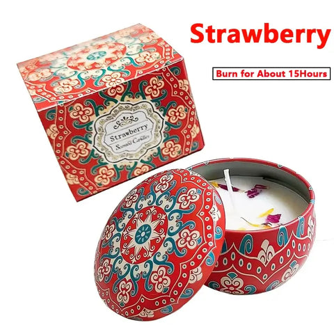 Vintage scented soy candle with flower fragrance