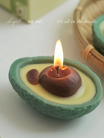 Avocado scented candle in glass jar with sage and sea salt aroma