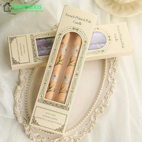 romantic dinner setting with 7.5 inch taper hand candles