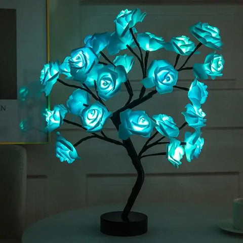 LED Table Lamp Rose Flower Tree USB Night Lights Home Decoration