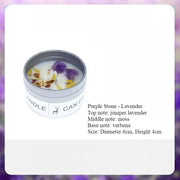 Handmade silver candle with crystal and flower details