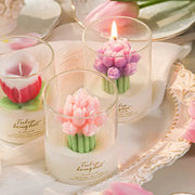 Multi color flower scented candles for home fragrance