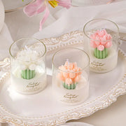 Multi color flower scented candles for home fragrance