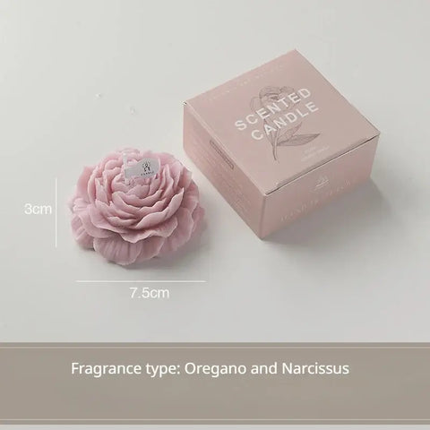 Homemade peony fragrance candle with elegant design