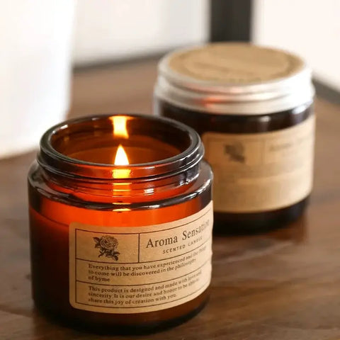Smokeless soy scented candle in glass jar