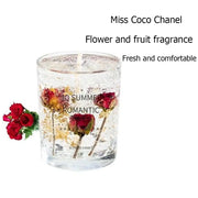 Hand-poured scented wax candle with floral aroma