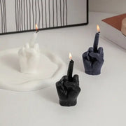 Unique middle finger gesture candle for home decor