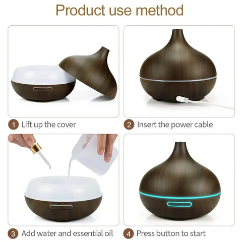 Portable essential oil diffuser and air humidifier