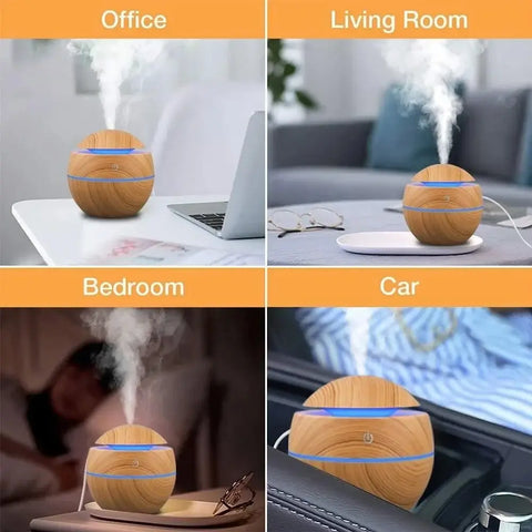 Electric humidifier with wood finish