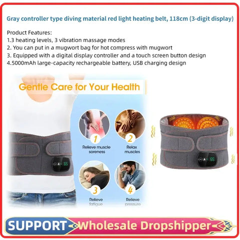 Inflatable lumbar support belt for lower back pain relief