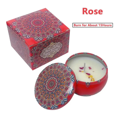 Vintage scented soy candle with flower fragrance