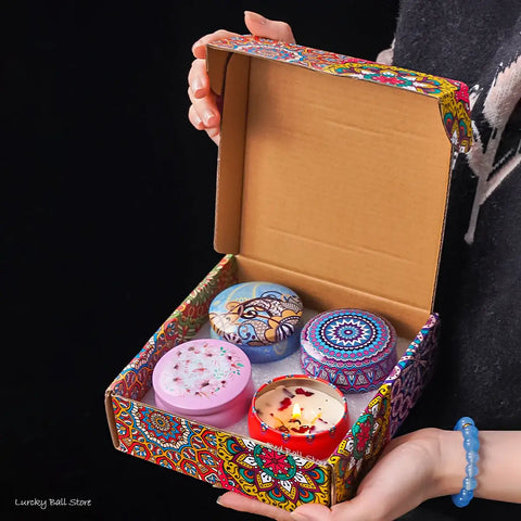 Elegant Arabian style scented candle gift set, 4pcs