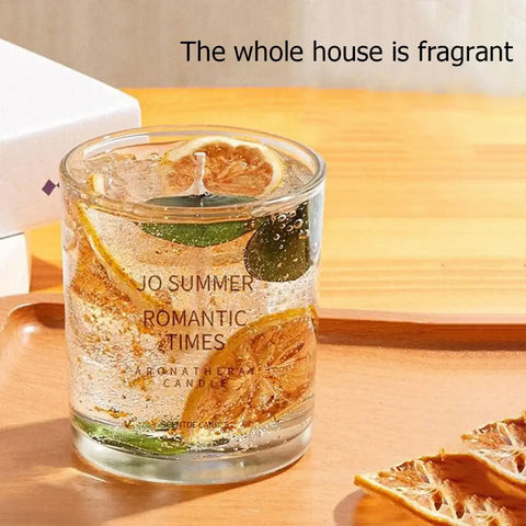 Hand-poured scented wax candle with floral aroma