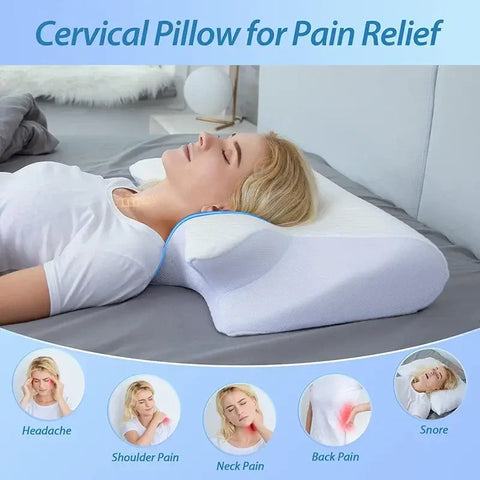 Orthopedic memory foam pillow for cervical support