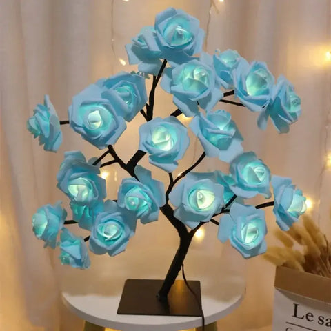 LED Table Lamp Rose Flower Tree USB Night Lights Home Decoration