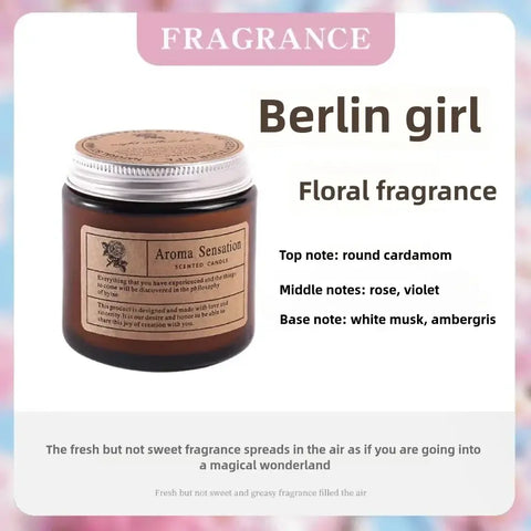 Smokeless soy scented candle in glass jar