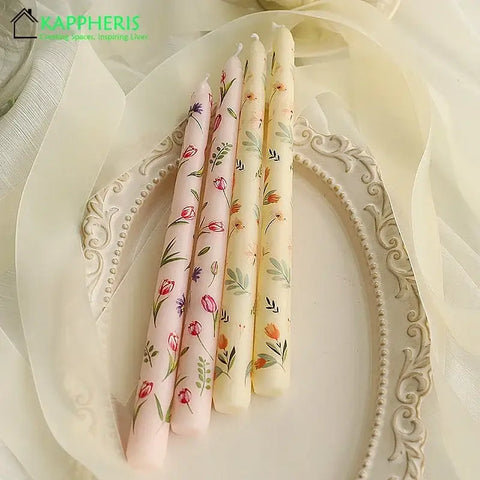 romantic dinner setting with 7.5 inch taper hand candles