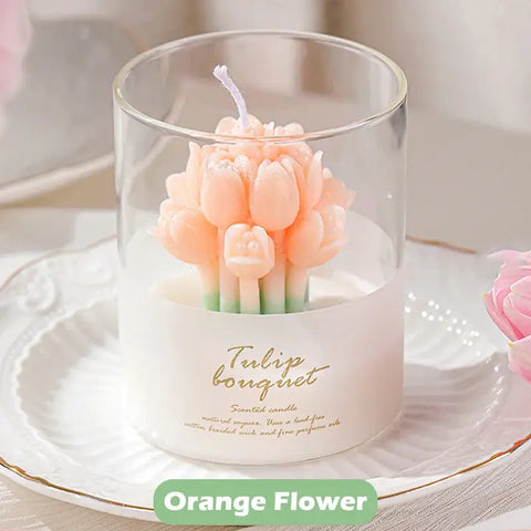 Multi color flower scented candles for home fragrance