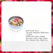 Handmade silver candle with crystal and flower details