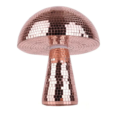 Colorful mushroom-shaped disco ball with vintage vibe
