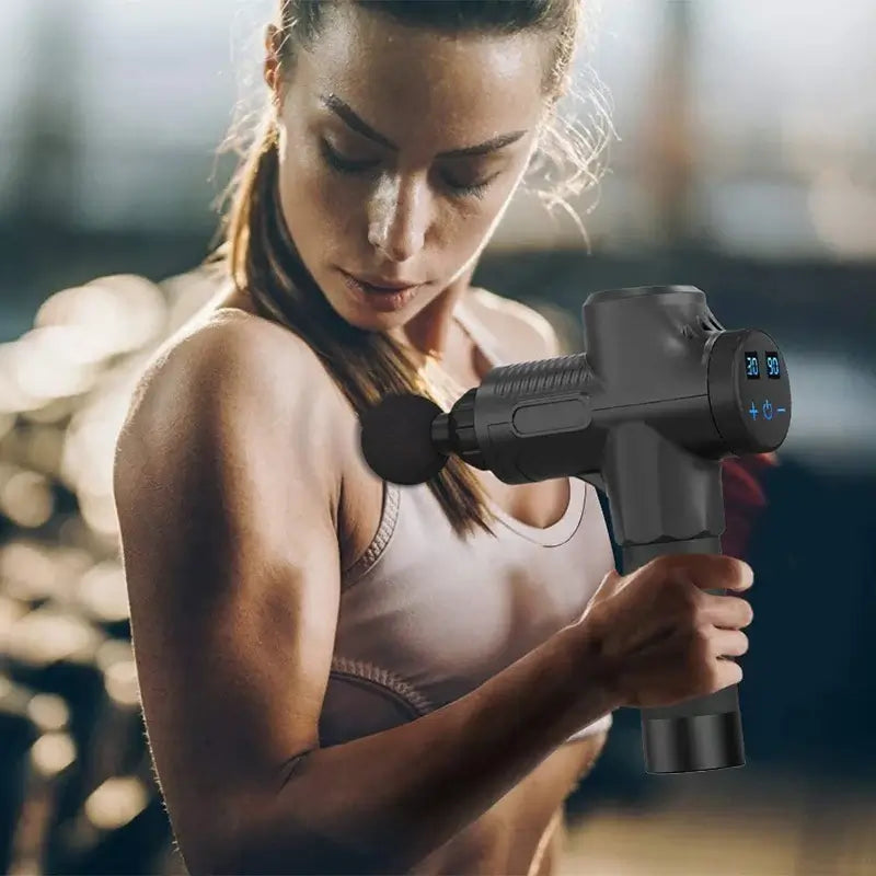 Rechargeable Deep Muscle Massage Gun® with multiple speed settings