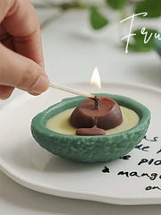 Avocado scented candle in glass jar with sage and sea salt aroma