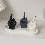 Unique middle finger gesture candle for home decor