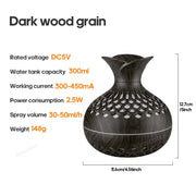Compact Wood Grain Aroma Humidifier for Home