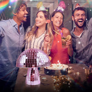 Colorful mushroom-shaped disco ball with vintage vibe