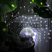 Colorful mushroom-shaped disco ball with vintage vibe