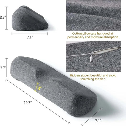 Memory foam cervical pillow for spinal alignment