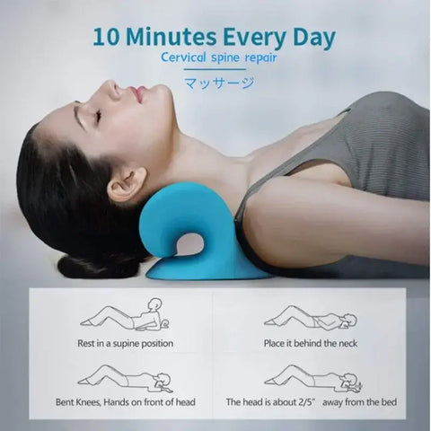 Comfortable neck pillow with built-in massage nodes