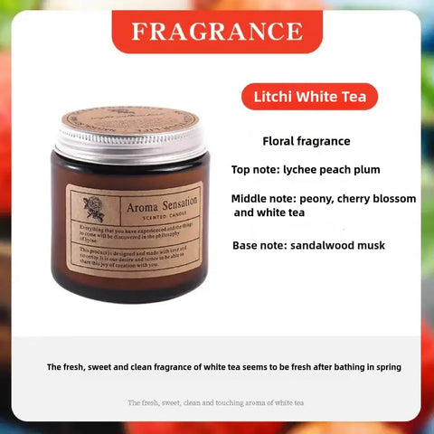Smokeless soy scented candle in glass jar