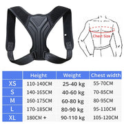 Unisex back straightener for upper spine support
