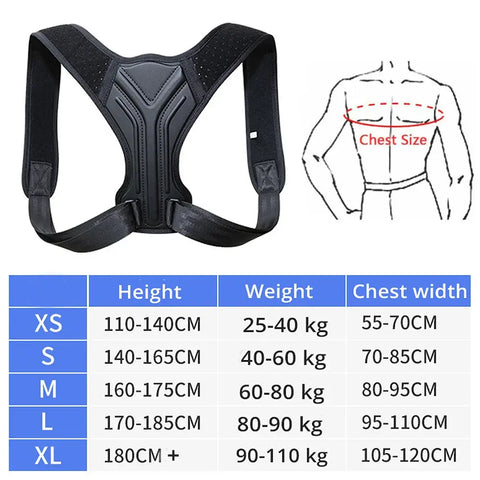 Unisex back straightener for upper spine support