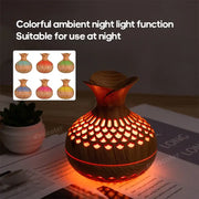 Compact Wood Grain Aroma Humidifier for Home