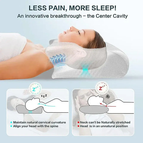 Orthopedic memory foam pillow for cervical support