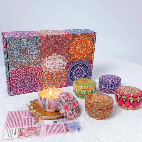 Vintage scented soy candle with flower fragrance