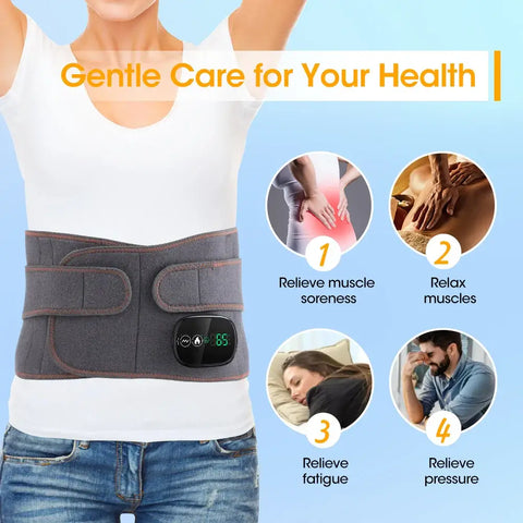 Inflatable lumbar support belt for lower back pain relief